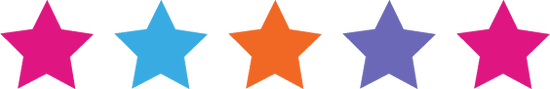 five pink, yellow purple and orange starr