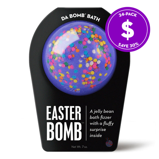 purple easter bath bomb with multicolored sprinkles by da bomb bath fizzers