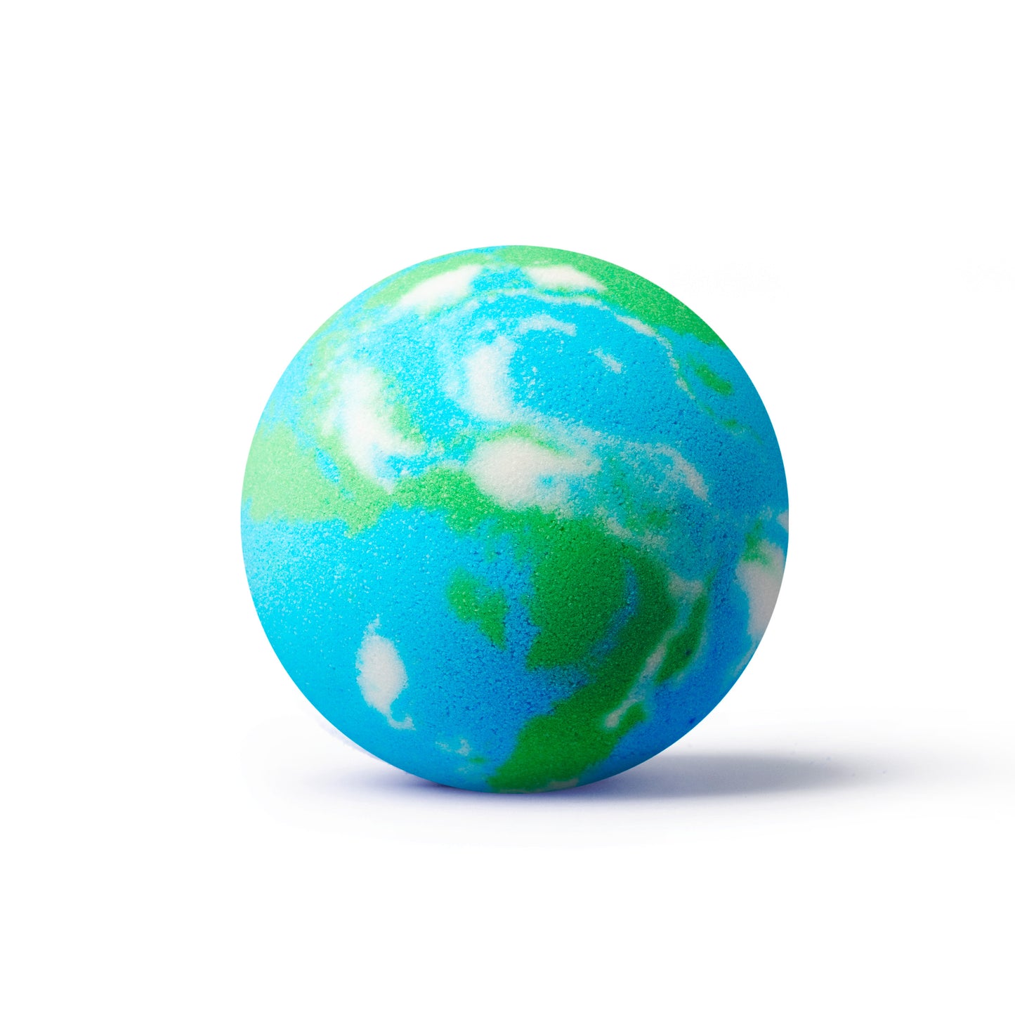 a blue and green earth bomb with shadow