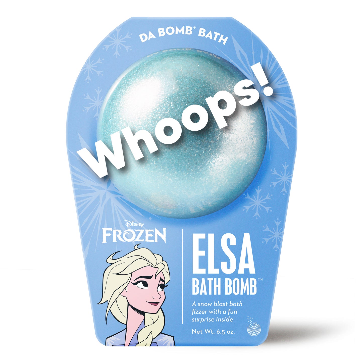 Whoops Frozen Elsa blue with sparkles bath bomb