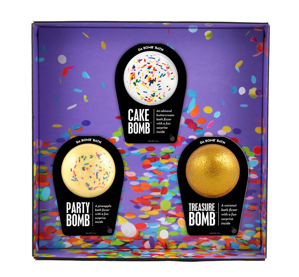 A da bomb bomb gift box with 3 bath bombs