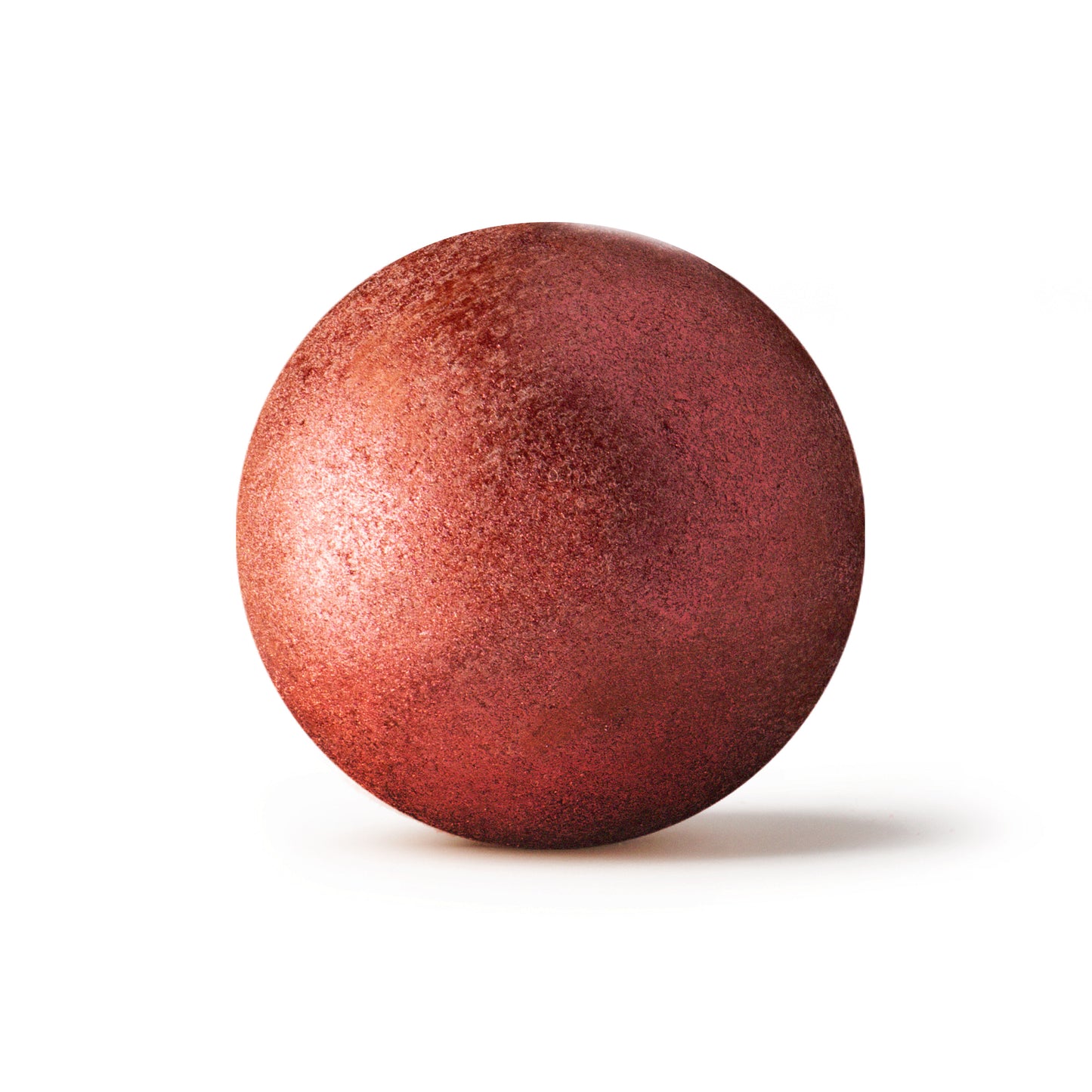 a crimson glitter bath bomb