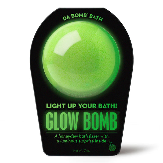 a green bath bomb in black packaging