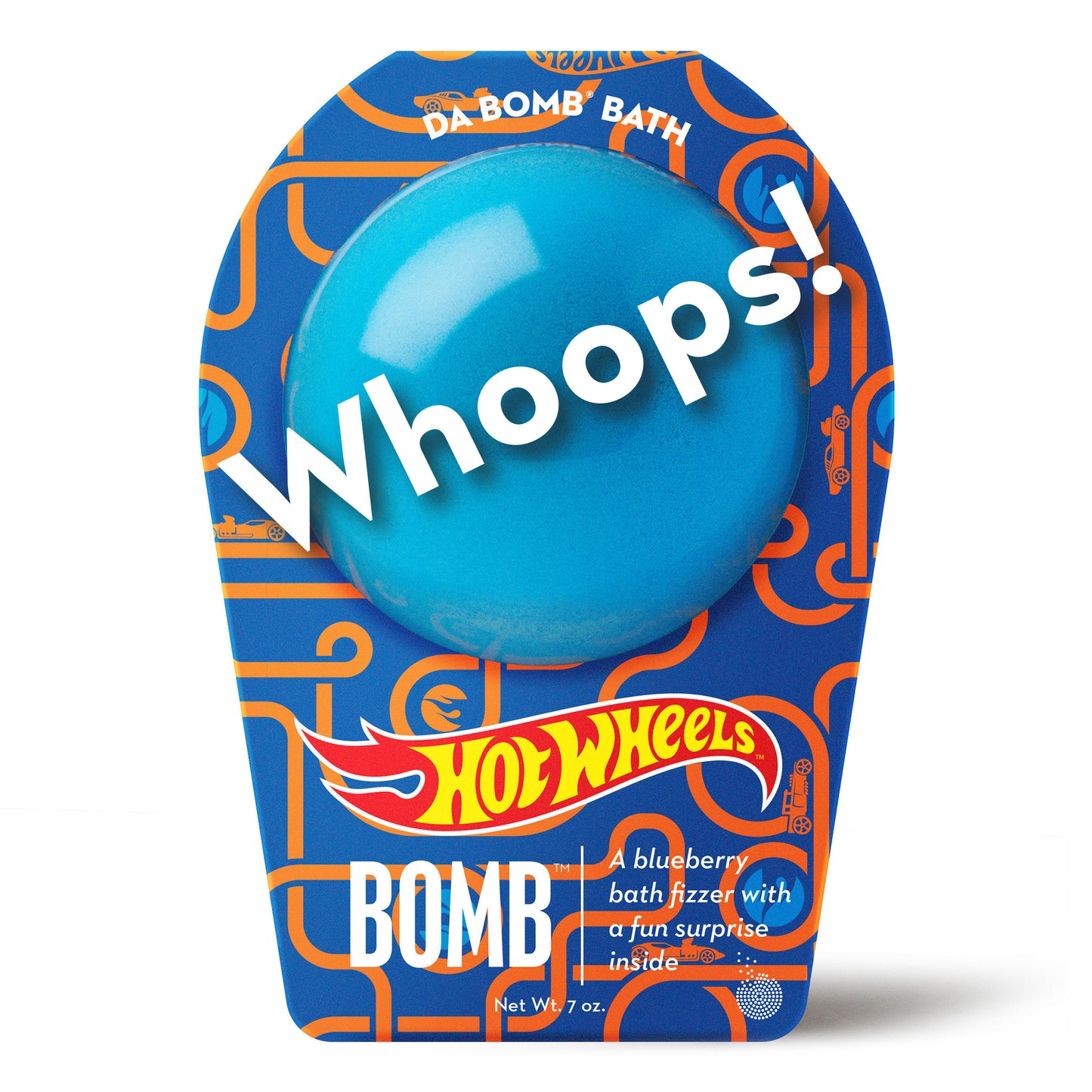 blue whoops hot wheels bath bomb by da bomb bath fizzers