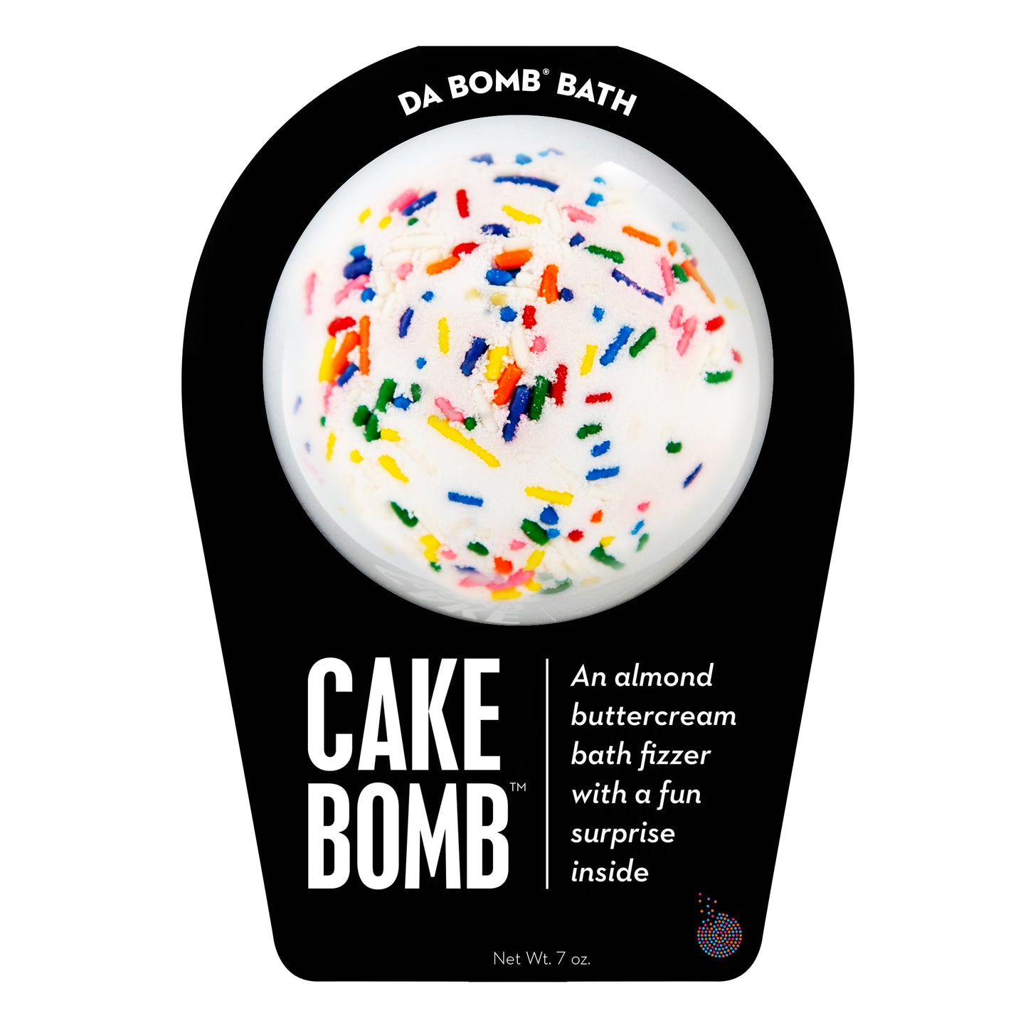 a white da bomb cake bomb with sprinkles