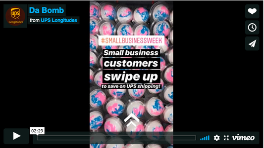 thumbnail of small business week video by ups with bath bombs