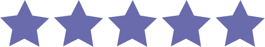 5 purple stars in a row