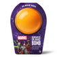 an orange bath bomb with guardians of the galaxy packaging
