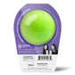 back of a bright green bath bomb in purple grogu star wars packaging