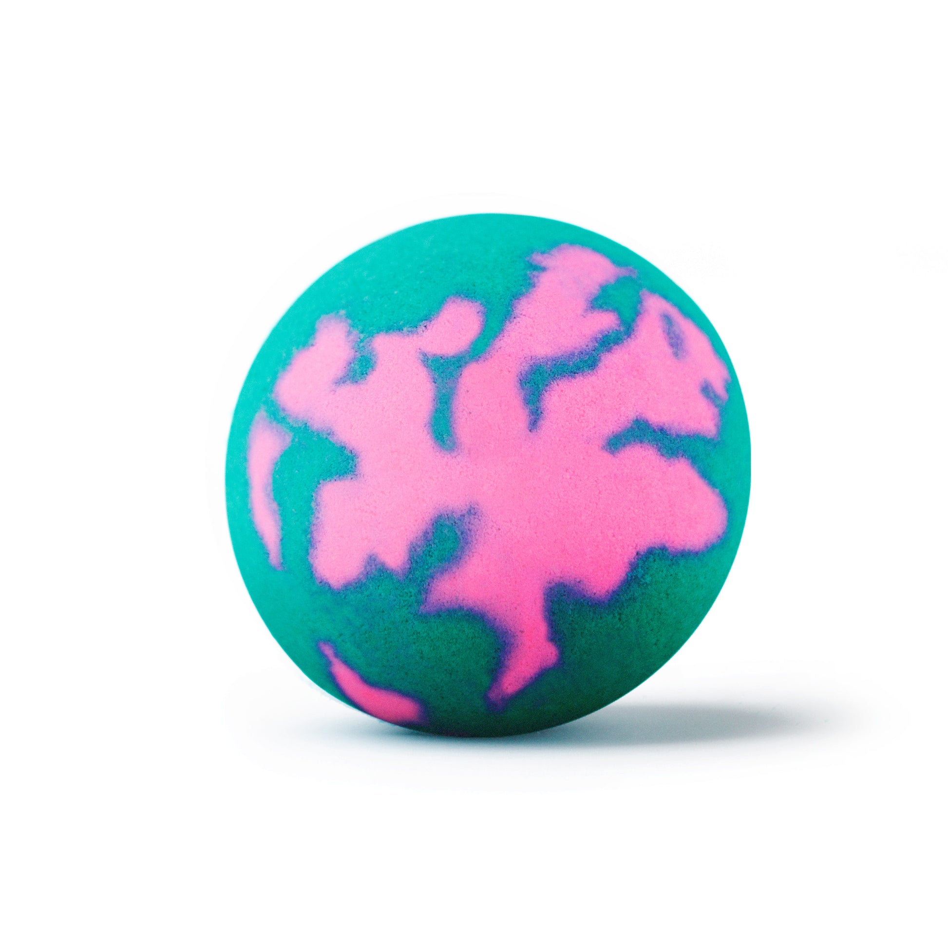 green and pink bath bomb
