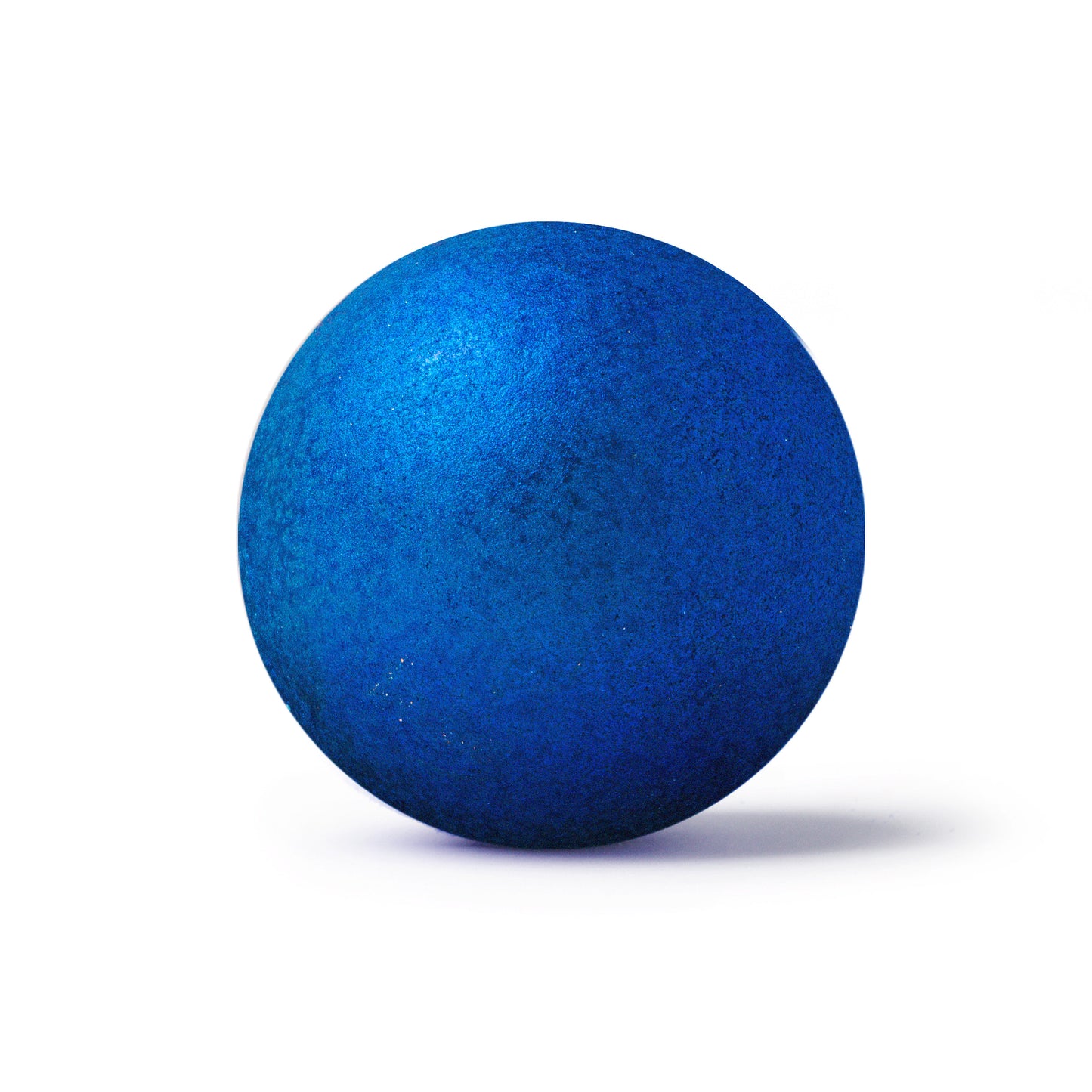 a dark blue glitter bath bomb 