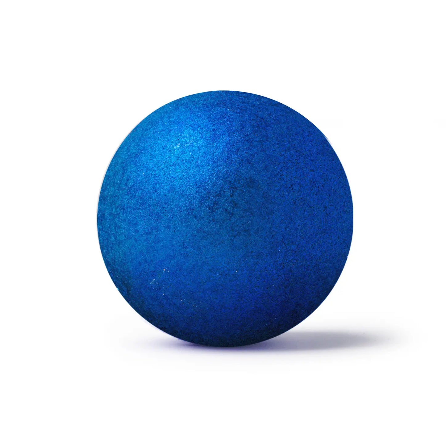 a dark blue glitter bath bomb 