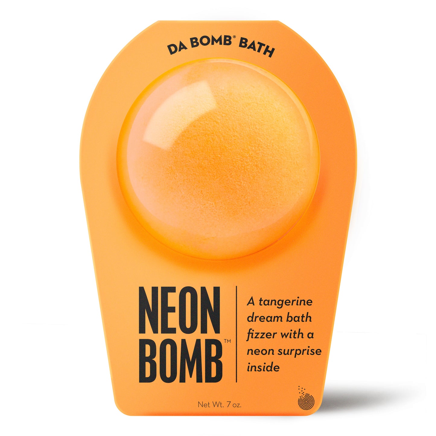 an orange bath bomb in orange packaging 