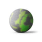 Green and gray bath bomb on a white background