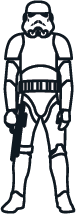 a black stormtrooper icon from star wars