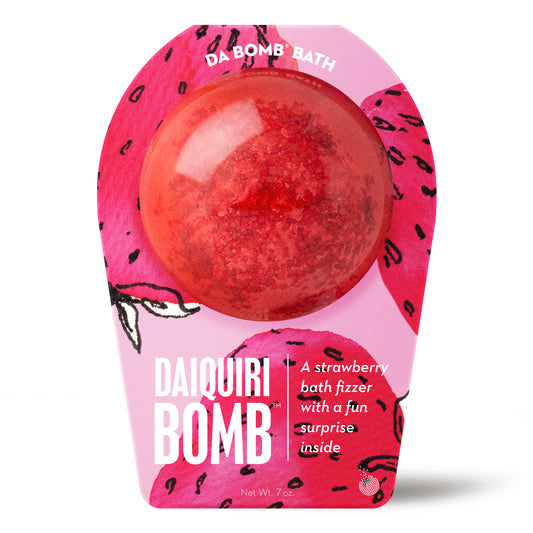 a red strawberry bath bomb with srpinkles