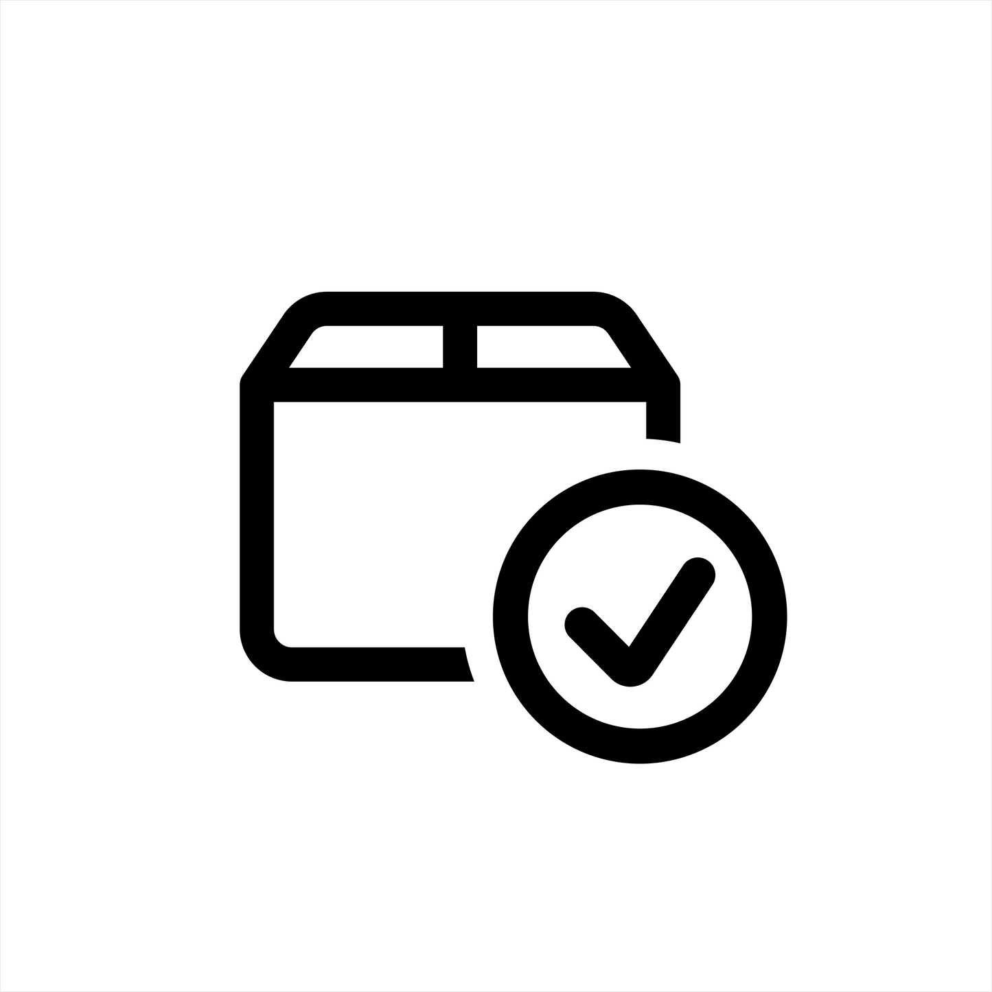 a black box outline with a check mark on the right