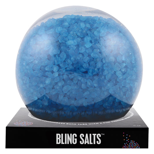 Blue Bling Salts with a surprise inside, scented as blueberry lemongrass.