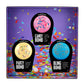 Sleepover Box with party bomb, candy bomb, and bling bomb.
